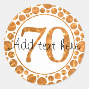 70 En Oro - 70 Pegatinas de la Fiesta de Cumpleaño