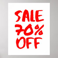 70% fuera de venta Rótulo, señal de tienda minoris