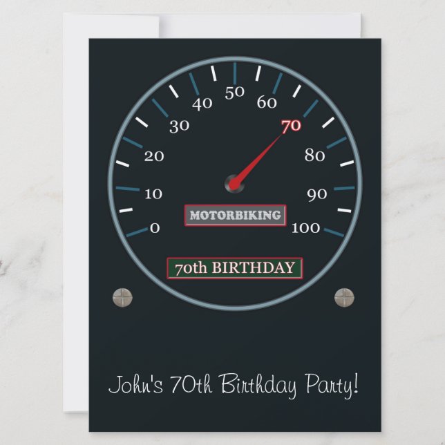 70° Invitación a fiesta de cumpleaños (Anverso)