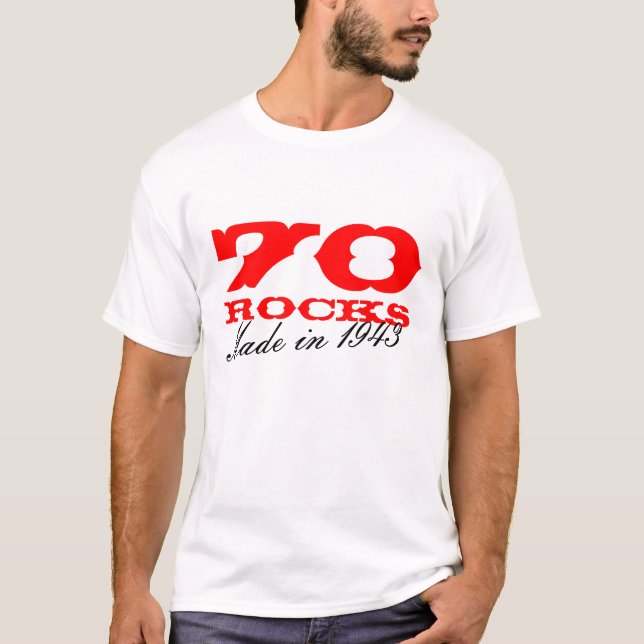 70.o Camiseta el | del cumpleaños 70 rocas hechas (Anverso)