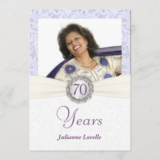 70.o Damasco de la lavanda de las invitaciones de