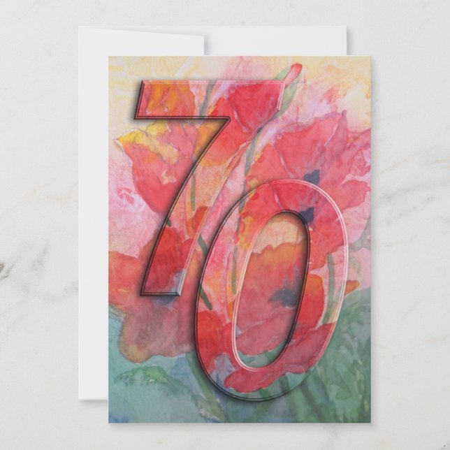 70.o Invitación de la fiesta de cumpleaños - (Anverso)