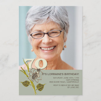 70.o Invitación de la foto del cumpleaños