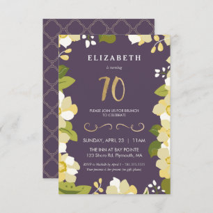 70.o Invitación del cumpleaños, personalizado,