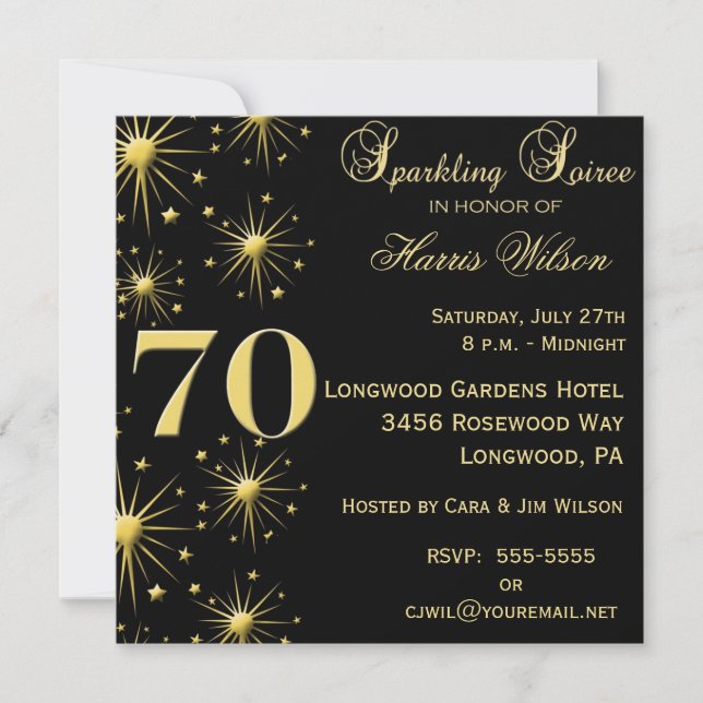 70.o Invitaciones del cumpleaños (Anverso)