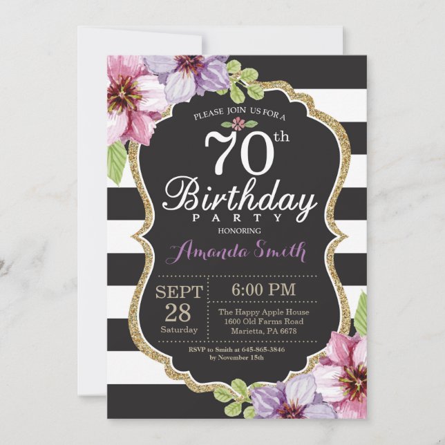 70.o Mujeres de la invitación del cumpleaños. (Anverso)