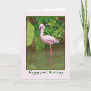 70.o Tarjeta de cumpleaños con el flamenco rosado