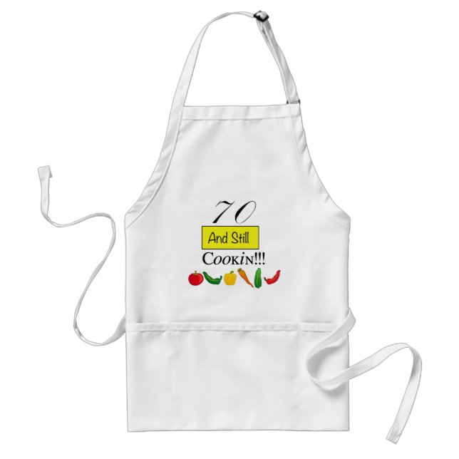 ¡70 y aún Cookin! Delantal (Frente)