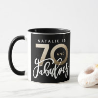 70 y fabulosa taza de cumpleaños metálico de oro