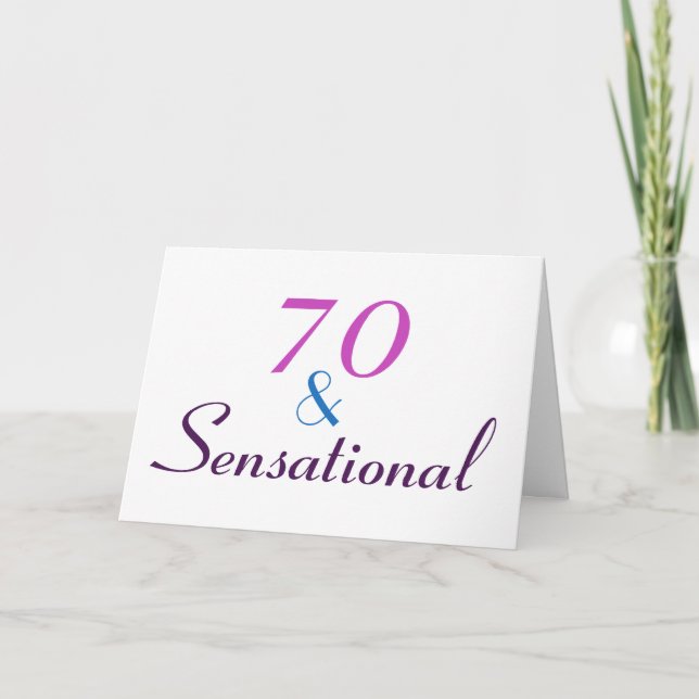 70 y Sensacional Personaliza la tarjeta de cumplea (Anverso)