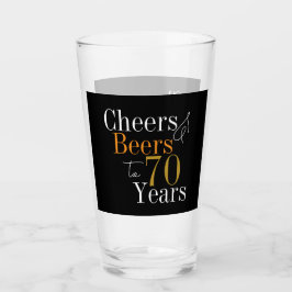 70th Birthday Cheers Beers Black Gold Party Favor
