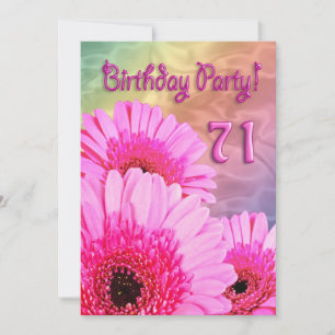 71.ª invitación a la fiesta de cumpleaños con flor