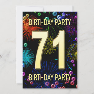 71.ª Invitación a la fiesta de cumpleaños Fuegos a