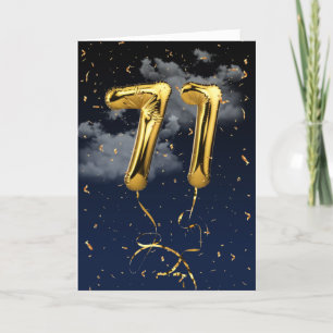 71.ª Tarjeta de Confetti y globo de oro de cumplea