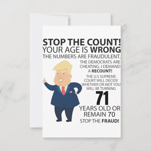 71 años de Trump Feliz cumpleaños presente gracios (Anverso)