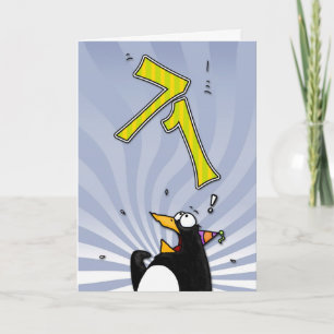 71° cumpleaños - Tarjeta de sorpresa para pingüino