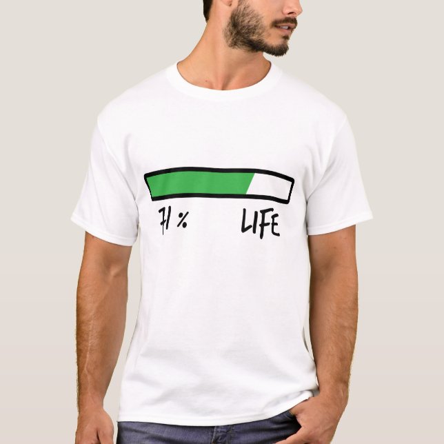 71% de vida Divertida camiseta de entre 50 y 71 añ (Anverso)