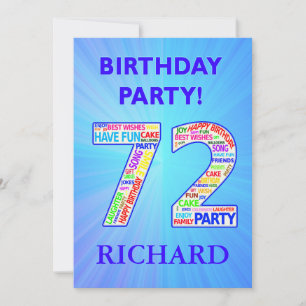72.ª invitación a fiesta de cumpleaños Añadir un n