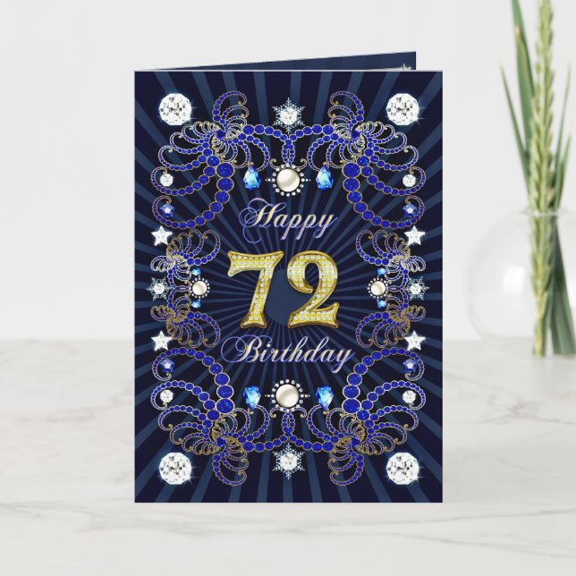 72.ª tarjeta de cumpleaños con masas de joyas (Anverso)