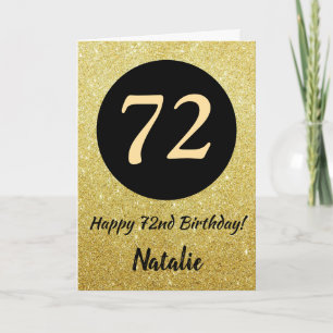 72.ª tarjeta de Purpurina de cumpleaños feliz negr