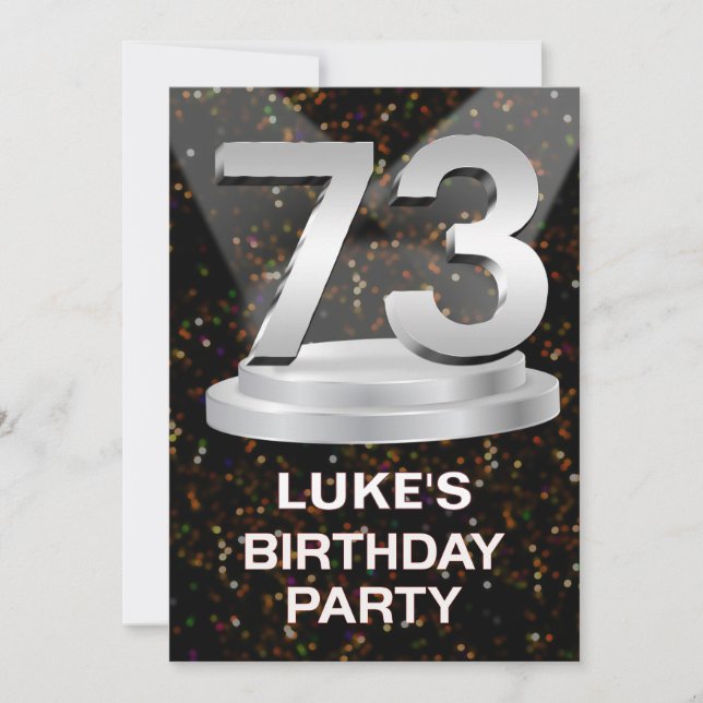 73.ª invitación a fiesta de cumpleaños Añadir un n (Anverso)
