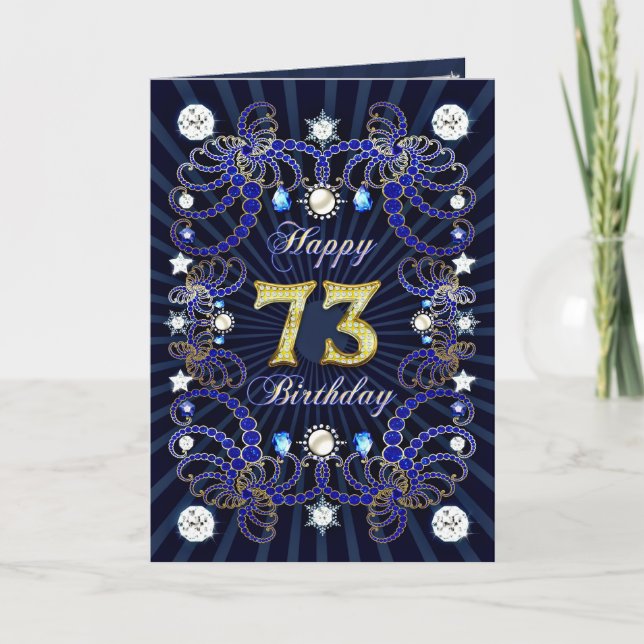 73.ª tarjeta de cumpleaños con masas de joyas (Anverso)