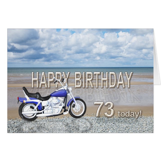 73.ª tarjeta de cumpleaños con moto (Anverso (Horizontal))