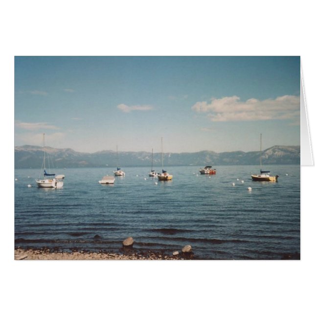 73. Barcos en Anchor, Lago Tahoe, CA (Anverso (Horizontal))