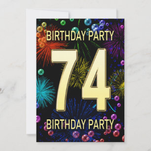 74.ª Invitación a la fiesta de cumpleaños Fuegos a