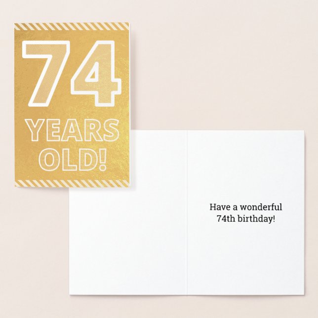 74 Aniversario: Audaz "¡74 AÑOS!" Tarjeta de Relie (Demostración)