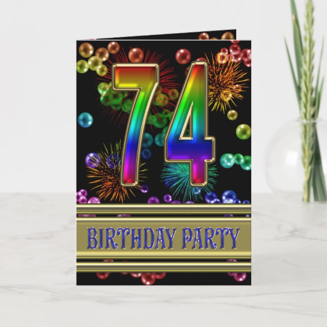 74.o Invitación de la fiesta de cumpleaños (Anverso)