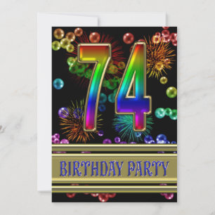 74.o Invitación de la fiesta de cumpleaños con las