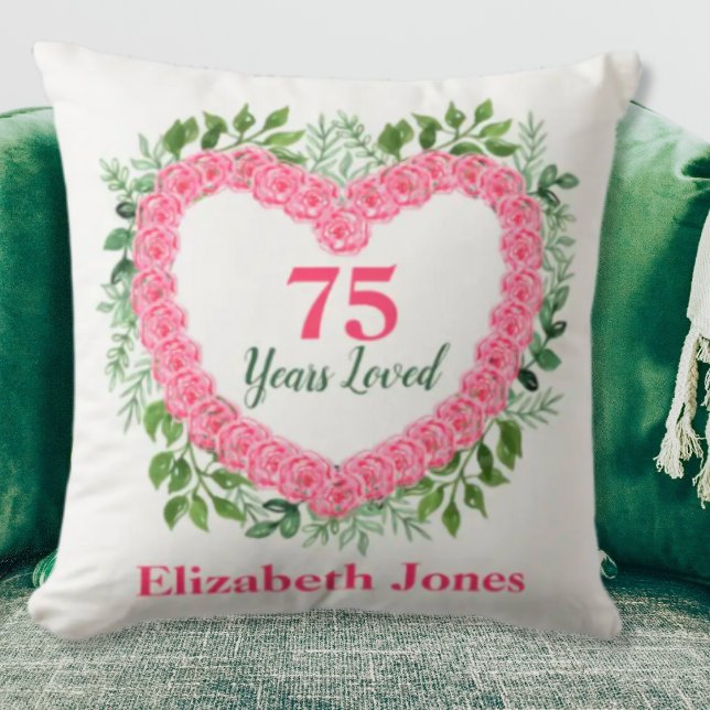 75.ª almohada de cumpleaños - Diseño amado de 75 a (Subido por el creador)
