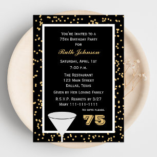 75.ª invitación a la fiesta de cumpleaños 75 y Con