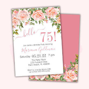75.ª invitación de cumpleaños Fiesta moderno con f