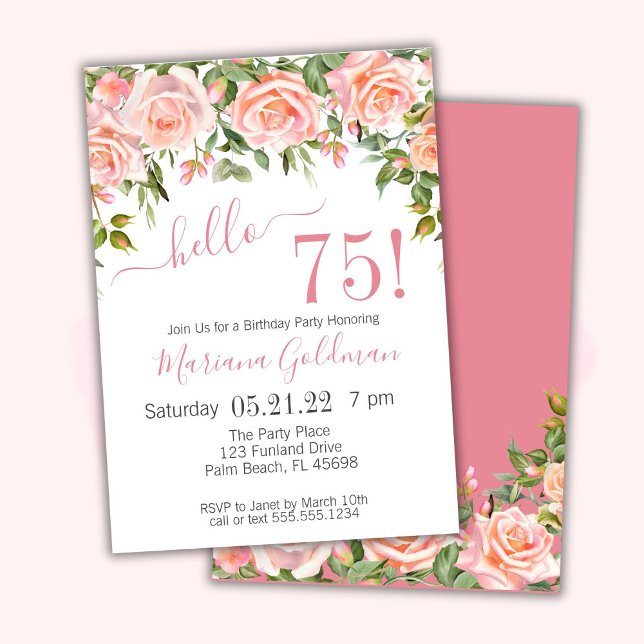 75.ª invitación de cumpleaños Fiesta moderno con f (Subido por el creador)