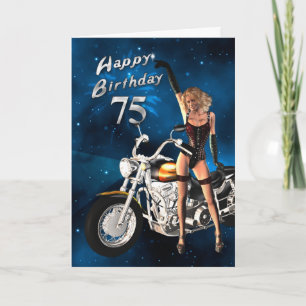 75.ª tarjeta de cumpleaños con moto