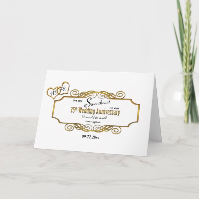 75° aniversario Boda de mi tarjeta de novia (Anverso)