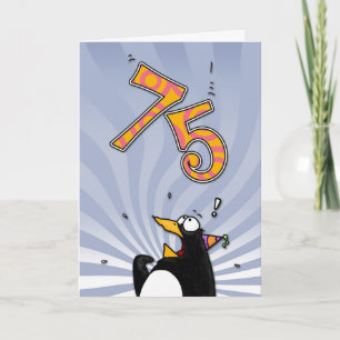 75 Aniversario - Tarjeta de Sorpresa de Pingüino