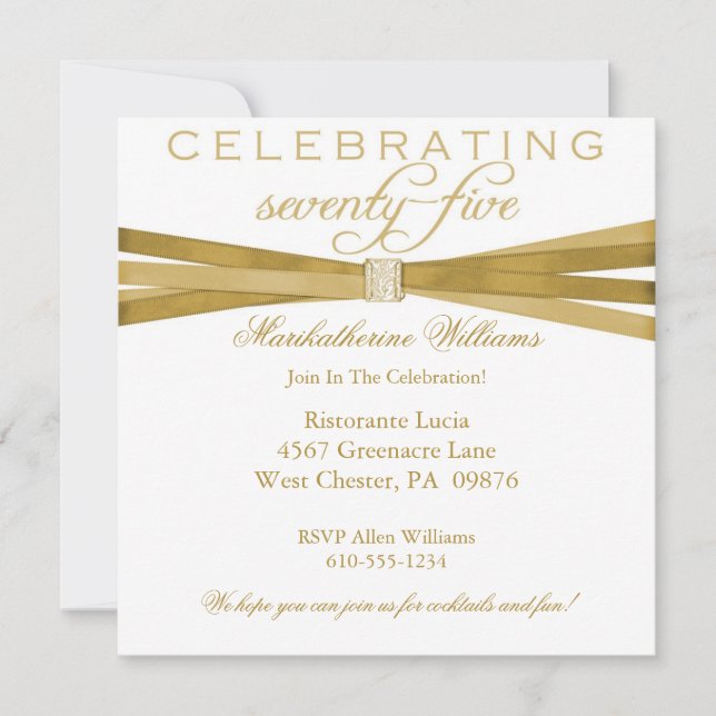 75.as invitaciones elegantes de la fiesta de (Anverso)