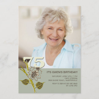 75.o Invitación de la foto del cumpleaños