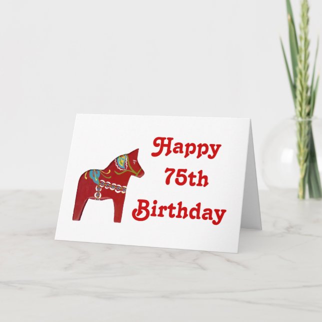 75.o Tarjeta de cumpleaños con el caballo de Dala (Anverso)