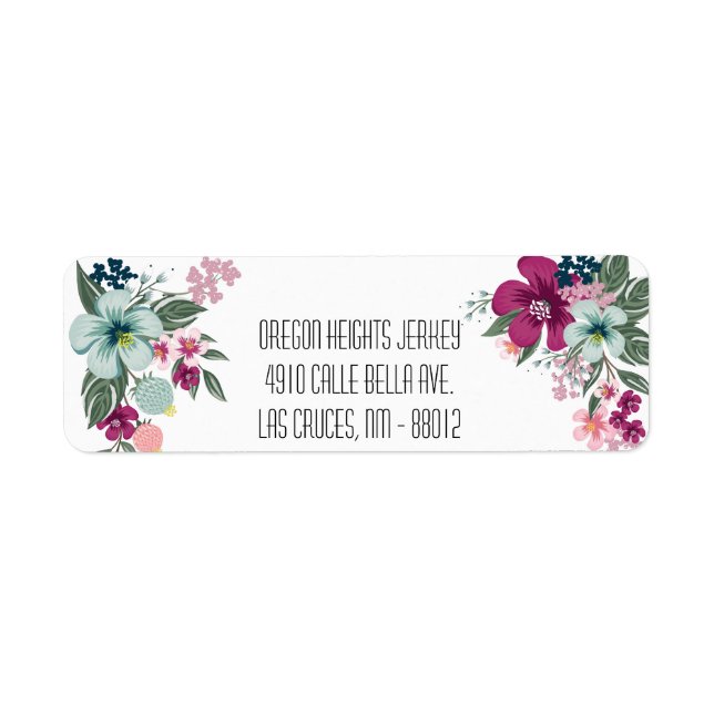 .75"x2.25" Etiqueta de dirección comercial Flores  (Frente)