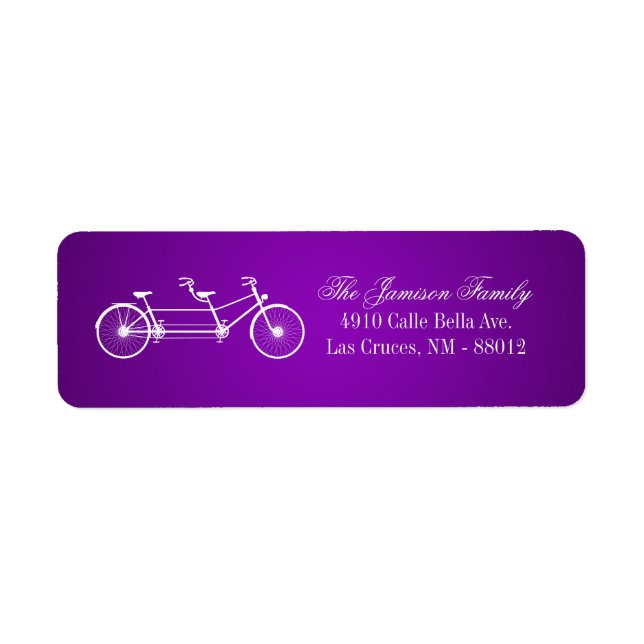 .75"x2.25" Etiqueta de dirección de retorno Bicicl (Frente)