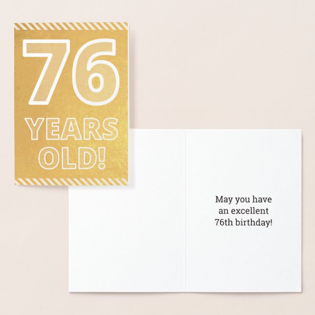 76º cumpleaños: Audaz "¡76 AÑOS!" Tarjeta de Relie (Demostración)