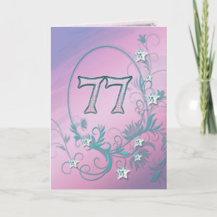 77.ª tarjeta de cumpleaños con estrellas de diaman