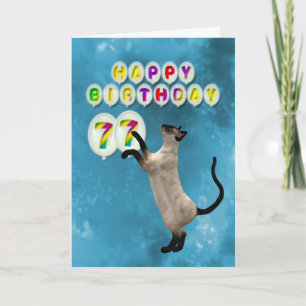 77.ª tarjeta de cumpleaños con gatos siameses