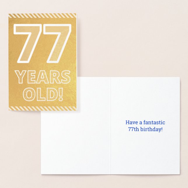 77 Aniversario: Audaz "¡77 AÑOS!" Tarjeta de Relie (Demostración)