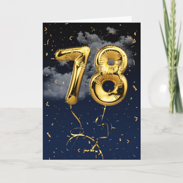78.ª Tarjeta de Confetti y globo de oro de oro (Anverso)