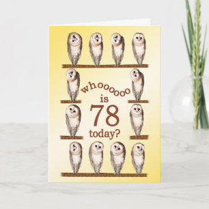 78 cumpleaños, tarjeta Curious owls.